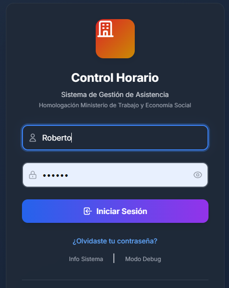 Panel de administración de Sunbit Clockin